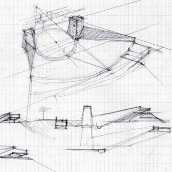 Schizzo ideativo di Giulio De Luca